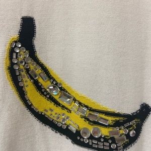 SONIA by Sonia Rykiel Banana Accent Sweater